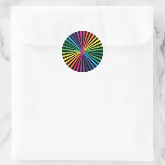 Regenboog PinWheel Ronde Sticker (Tas)
