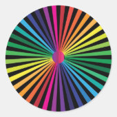 Regenboog PinWheel Ronde Sticker (Voorkant)