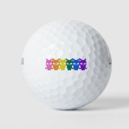 regenboog pixel katten golfballen