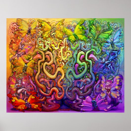 Regenboog Pixies Magische Poster (Voorkant)