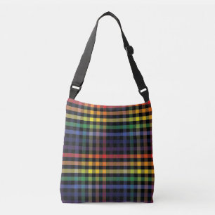 Regenboog Plaid Crossbody Tas