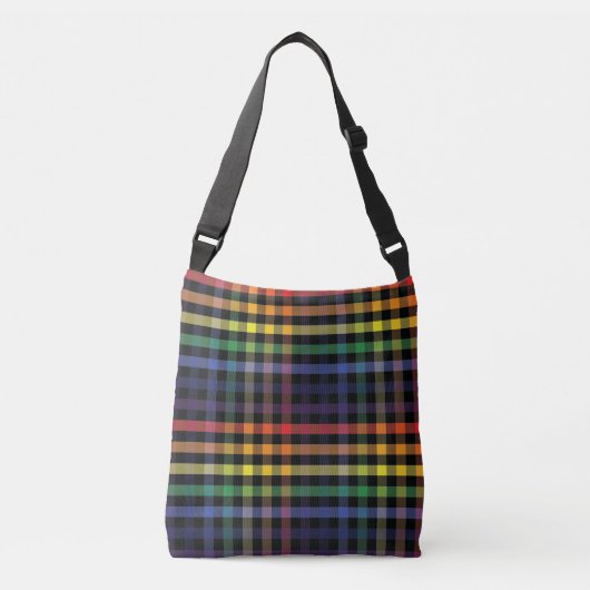 Regenboog Plaid Crossbody Tas (Voorkant)