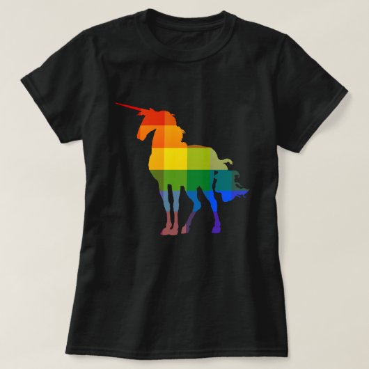 Regenboog Plaid Eenhoorn LGBTQ+ Pride T-shirt (Design voorkant)