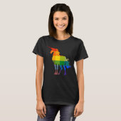 Regenboog Plaid Eenhoorn LGBTQ+ Pride T-shirt (Voorkant volledig)