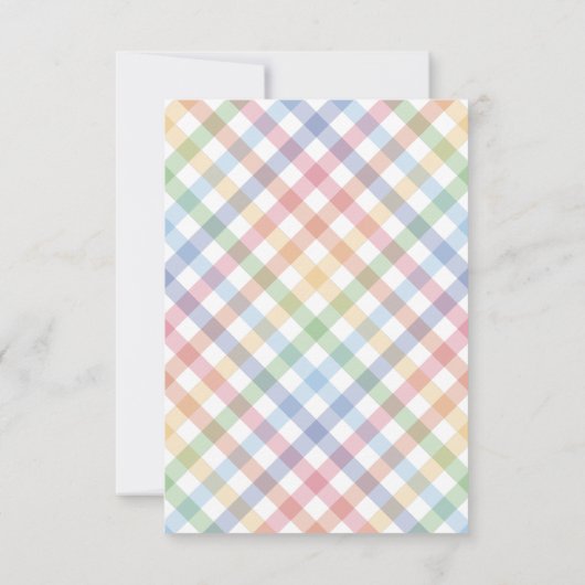 Regenboog plaid eenvoudig kleurrijk schattig baby  bedankkaart (Achterkant)
