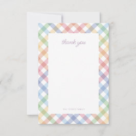 Regenboog plaid eenvoudig kleurrijk schattig baby  bedankkaart