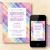 Regenboog Plaid Meisjes Verjaardag Kaart