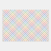 Regenboog plaid schattig kleurrijk pastel gingham inpakpapier vel (Voorkant 3)