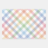 Regenboog plaid schattig kleurrijk pastel gingham inpakpapier vel (Voorkant 2)