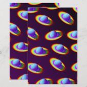 Regenboog Planeten Patroon Briefpapier (Voorkant / Achterkant)