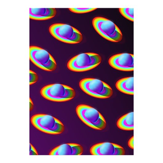 Regenboog Planeten Patroon Foto Afdruk (Voorkant)