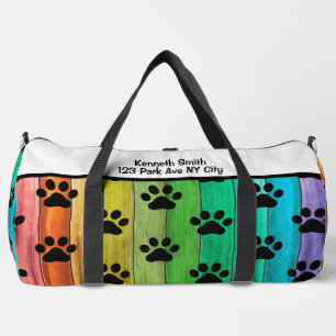Regenboog Plank Pootafdruk Huisdier monogram perso Plunjezak