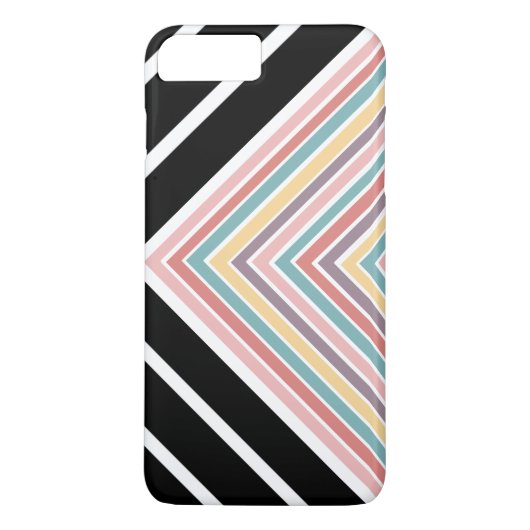 Regenboog plus zwarte en witte strepen Case-Mate iPhone case (Achterkant)