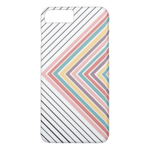 Regenboog plus zwarte en witte strepen Case-Mate iPhone case