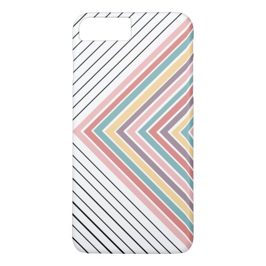 Regenboog plus zwarte en witte strepen Case-Mate iPhone case (Achterkant)