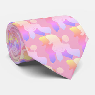 Regenboog Podel hond grafisch patroon Stropdas