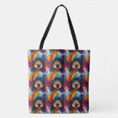 regenboog poedel Waterverf Tote Bag (Voorkant)