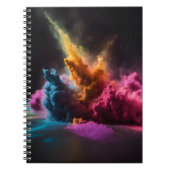 Regenboog Poederstraal Op Zwart Notitieboek (Voorkant)