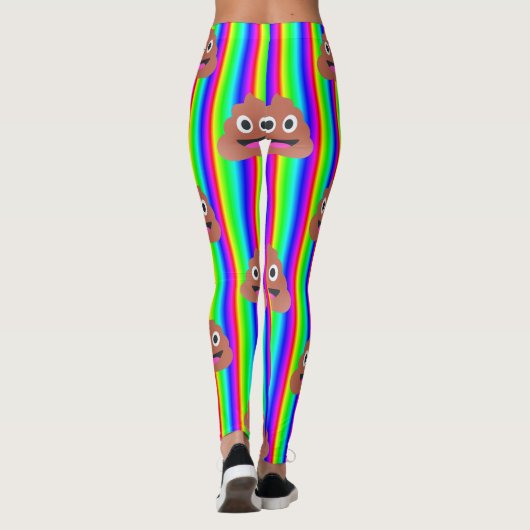 Regenboog poep emoji leggings (Achterkant)
