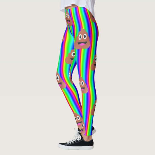 Regenboog poep emoji leggings (Links)