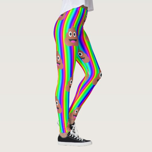Regenboog poep emoji leggings (Rechts)