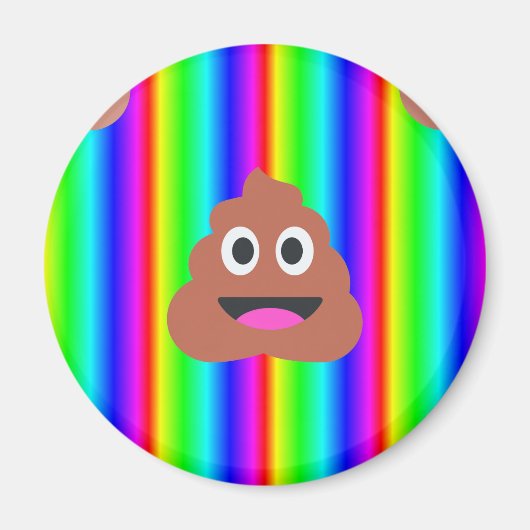 regenboog poep emoji magneet (Voorkant)