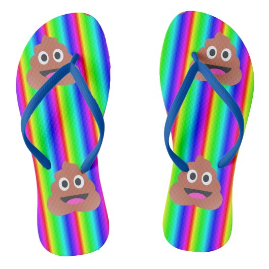 Regenboog poep emoji schoenen teenslippers sandale (Voetbed)