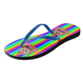Regenboog poep emoji schoenen teenslippers sandale (Schuin)