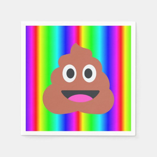 regenboog poep emoji servetten (Voorkant)