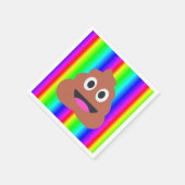 regenboog poep emoji servetten (Hoek)