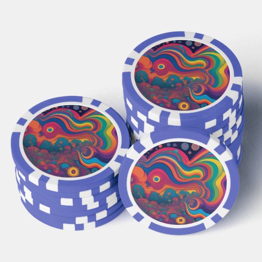 Regenboog Poker Chips (Opstapeling)