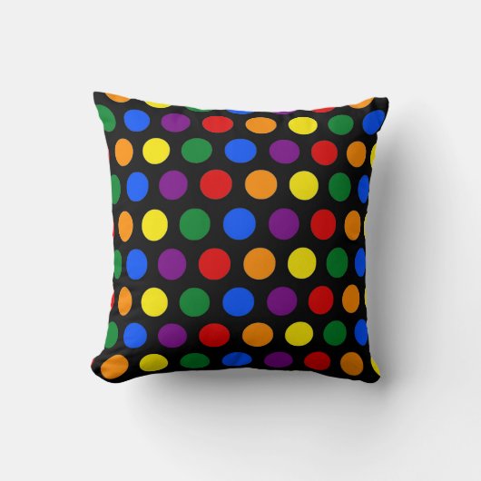 Regenboog Polka Dot Gooi Kussen (Voorkant)