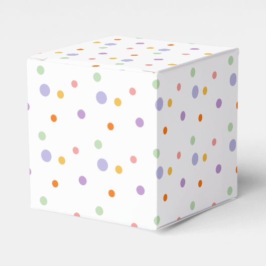 Regenboog Polka Dots Kids Verjaardag Bedankdoosjes (Voorkant Zijde)