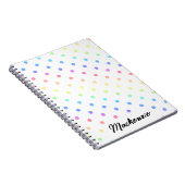 Regenboog Polka Dots met Aangepaste Naam Notitieboek (Rechterzijde)