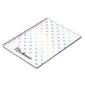 Regenboog Polka Dots met Aangepaste Naam Notitieboek (Linkerzijde)