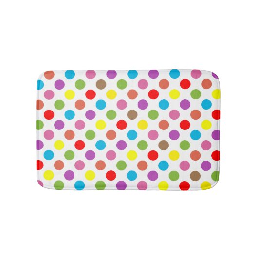 Regenboog polka dots patroon badmat (Voorkant)