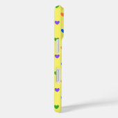 Regenboog polka harten op geel Case-Mate iPhone case (Achterkant / Rechts)