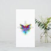 Regenboog Polygonale Libel Bedankkaart (Staand voorkant)