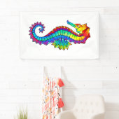 Regenboog Polygonale Zeepaard Spandoek (Insitu)
