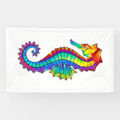 Regenboog Polygonale Zeepaard Spandoek (Horizontaal)
