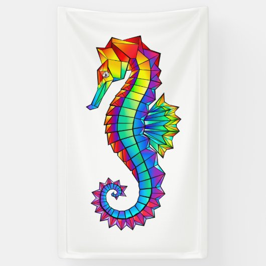 Regenboog Polygonale Zeepaard Spandoek (Verticaal)