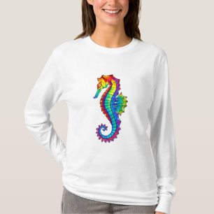 Regenboog Polygonale Zeepaard T-shirt