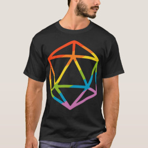 Regenboog Polyhedral D20 Dice Tabletop RPG T-shirt