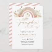 Regenboog Pompoen Baby shower Uitnodiging Herfst H (Voorkant / Achterkant)