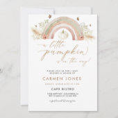 Regenboog Pompoen Baby Shower Uitnodiging Herfst N (Voorkant)