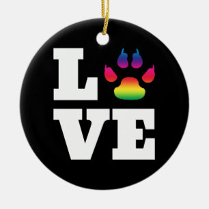 Regenboog poot keramisch ornament