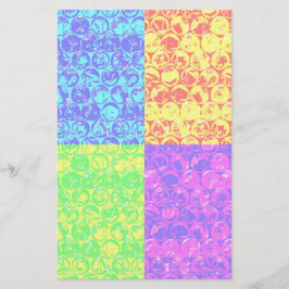 Regenboog pop art bubbeltjesplastic briefpapier