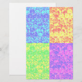 Regenboog pop art bubbeltjesplastic briefpapier (Voorkant / Achterkant)