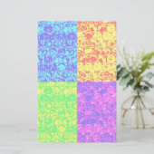 Regenboog pop art bubbeltjesplastic briefpapier (Staand voorkant)