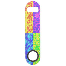 Regenboog pop art bubbeltjesplastic speed flessenopener